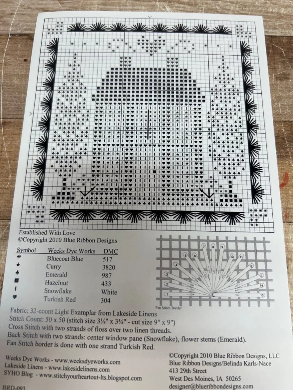 Established With Love Cross Stitch Pattern By Blue Ribbon Designs